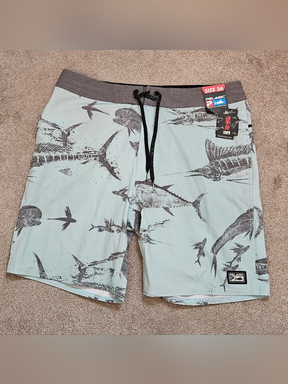 PELAGIC Men's Gyotaku Deep Drop Board Shorts